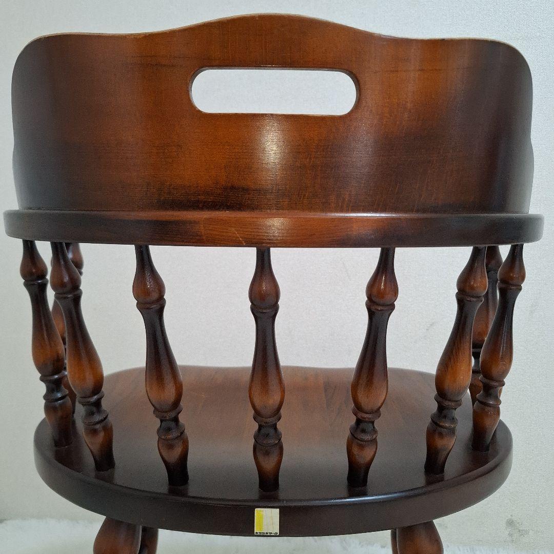 【美品】飛騨産業 アームチェア ダイニングチェア キツツキマーク