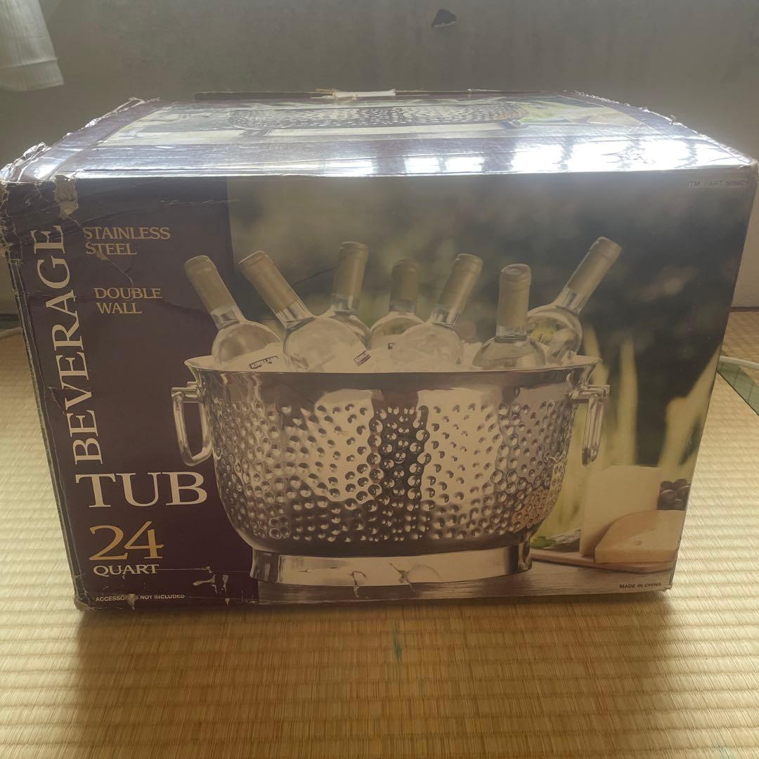 【即日発送】シャンパン&ワインクーラー　メガサイズ　ボトル容量24本ステンレス製