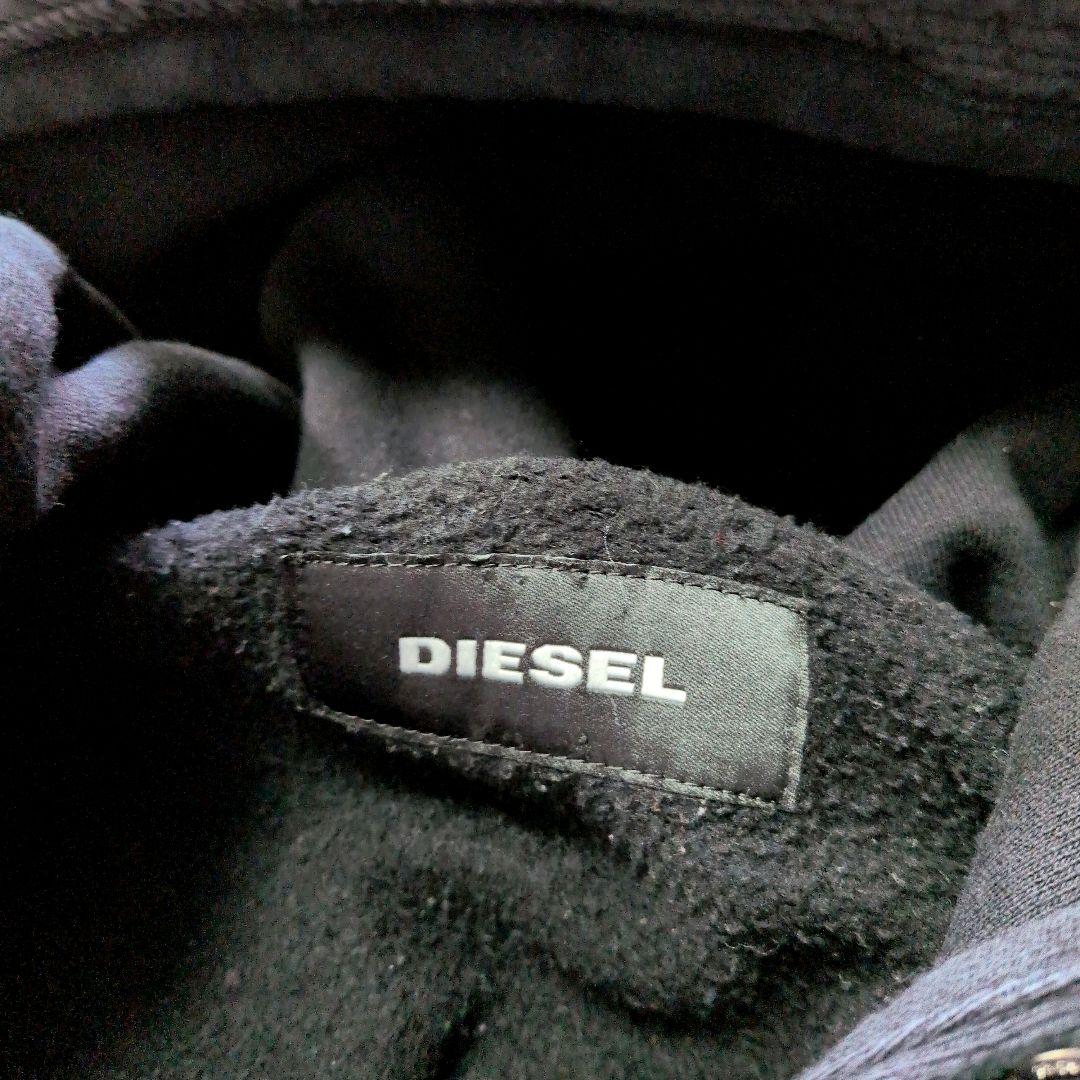 大人気】DIESEL 異素材ミックス 切替 パーカー 中綿 S