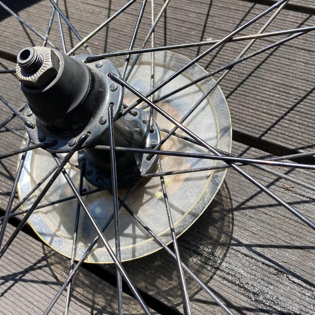 26インチMTB前後タイヤホイール（リア7速フリー、米式バルブアダプタ