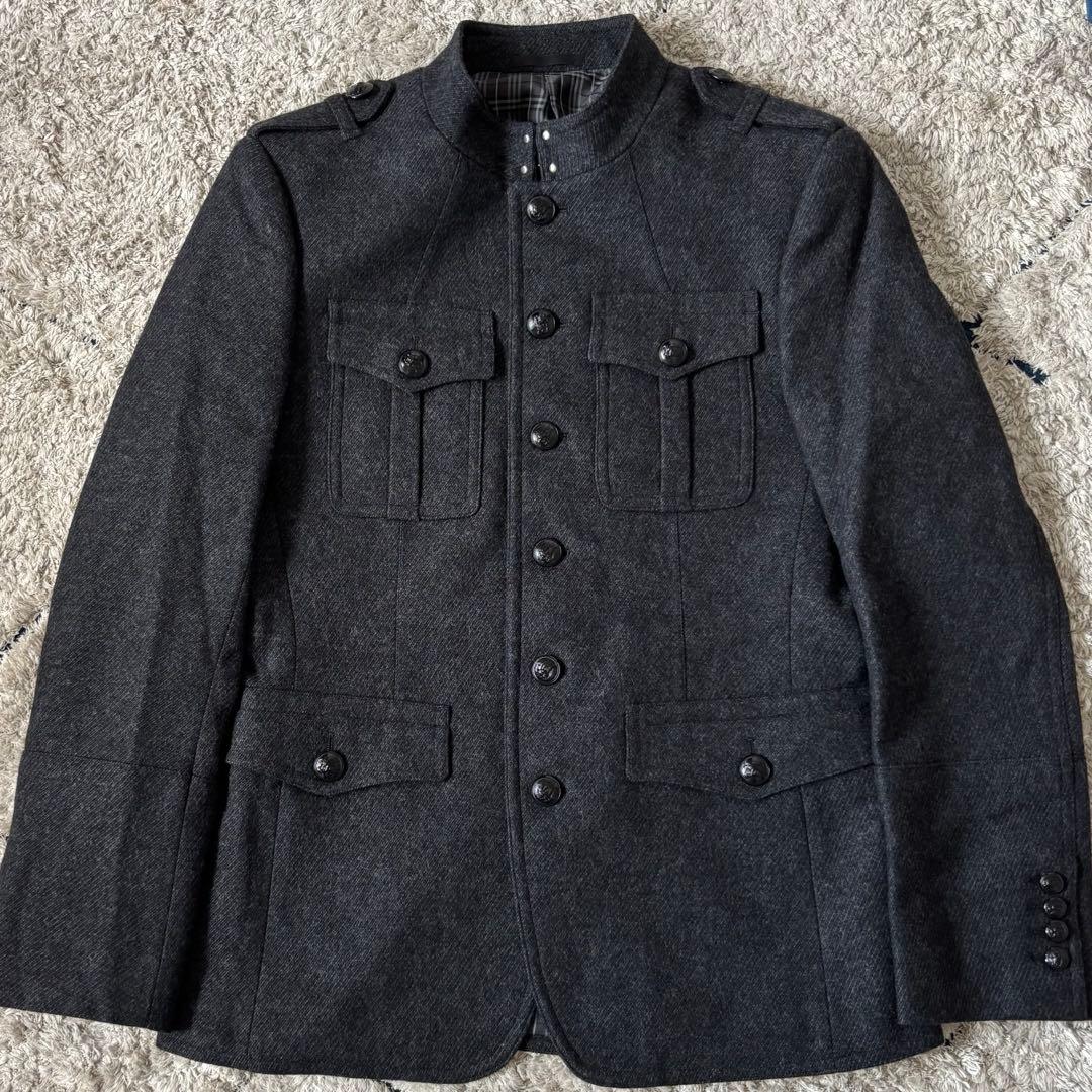 【極美品✨】バーバリーブラックレーベル　ウール　ジャケット　ナポレオン　メタル釦