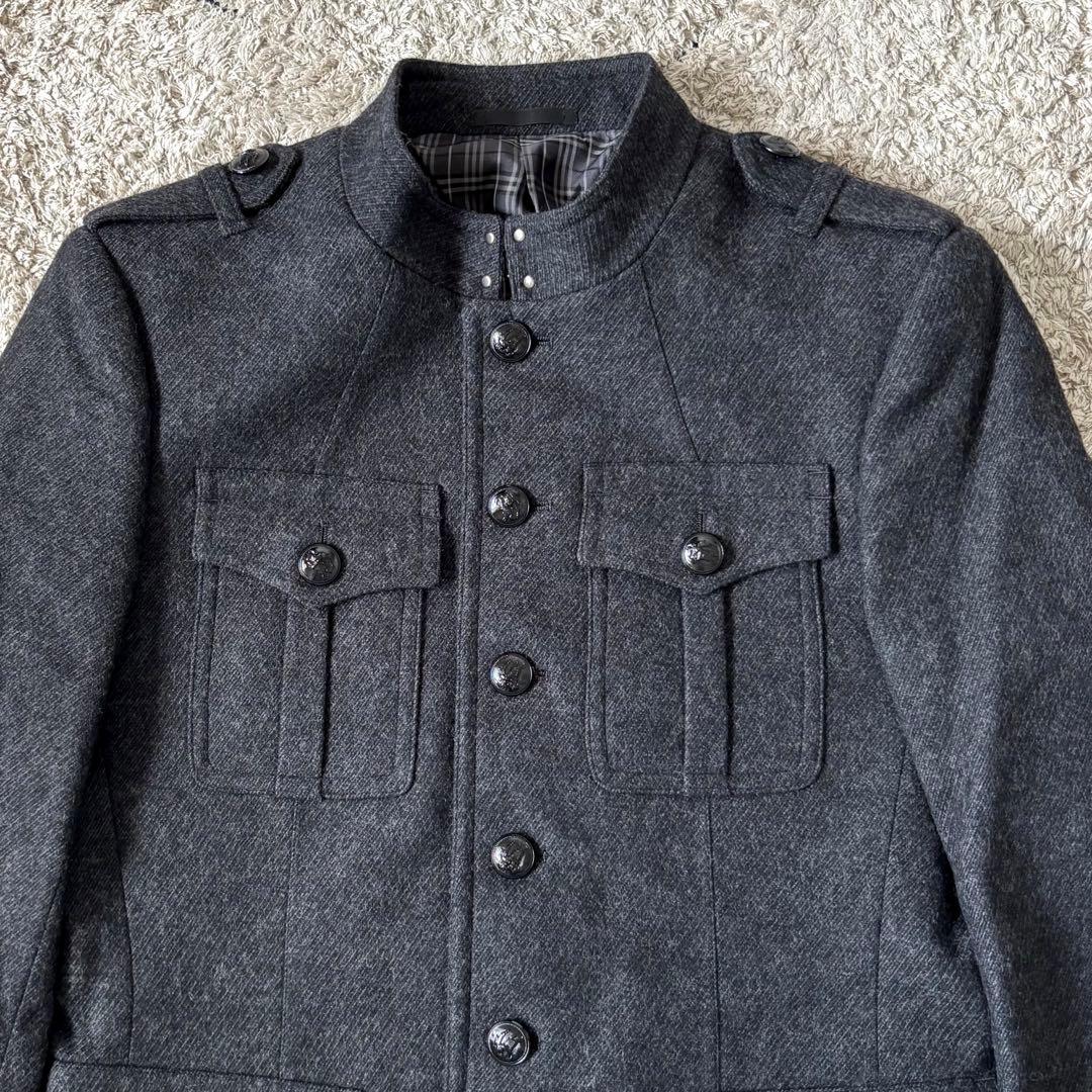 【極美品✨】バーバリーブラックレーベル　ウール　ジャケット　ナポレオン　メタル釦