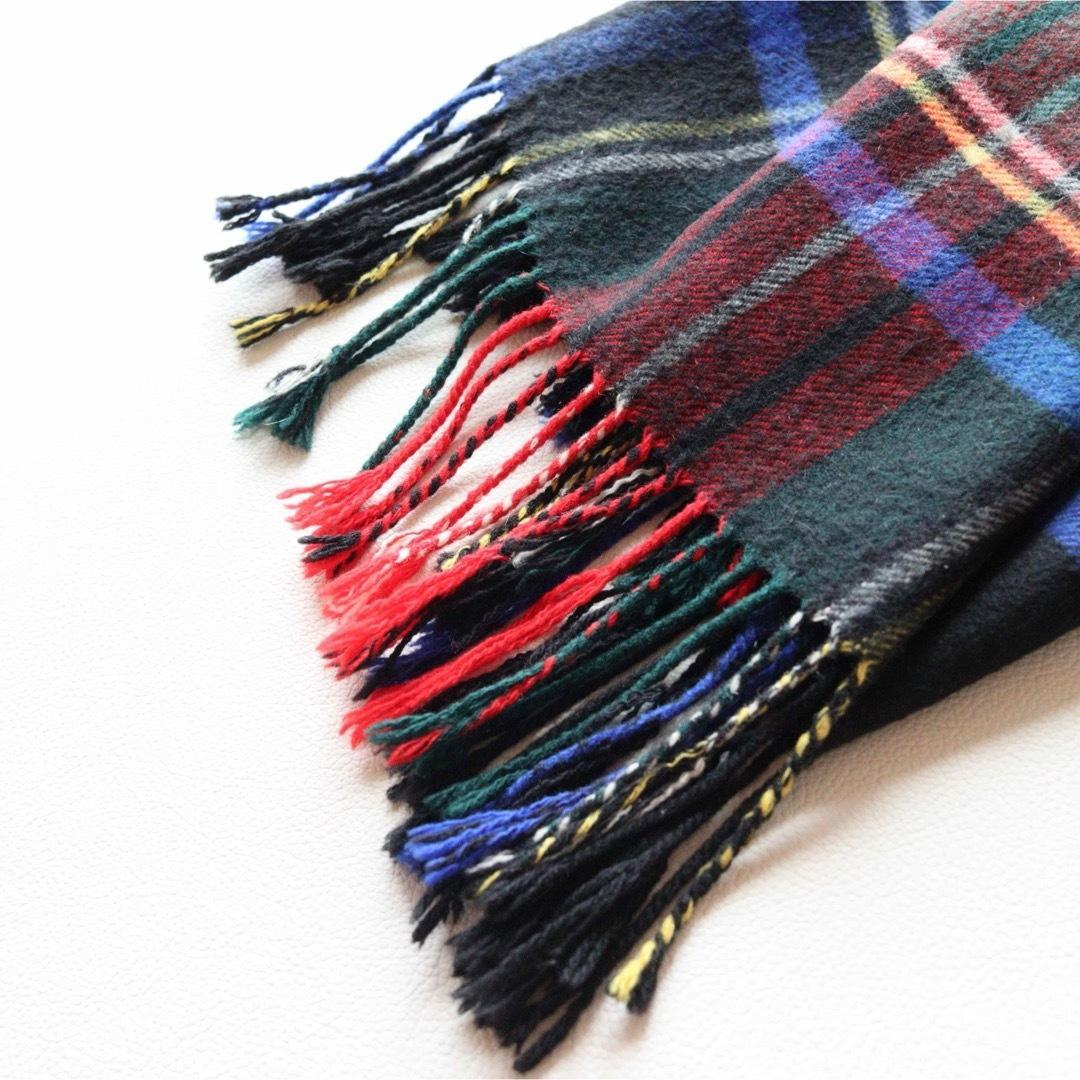 5424【美品】ジョンストンズ 大判ストール ウール カシミヤ チェック