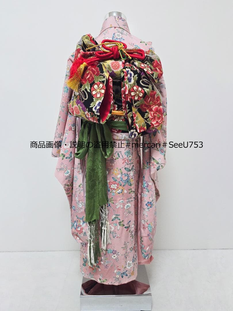 七五三　7歳　 正絹　着物　セット　女の子 c91