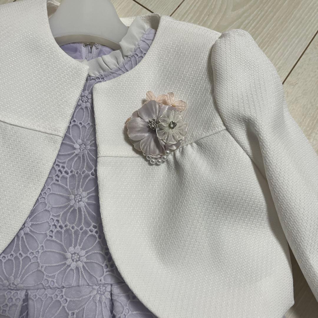 プティマイン　フォーマルワンピースセット　120 コサージュ付　入学式　卒園式