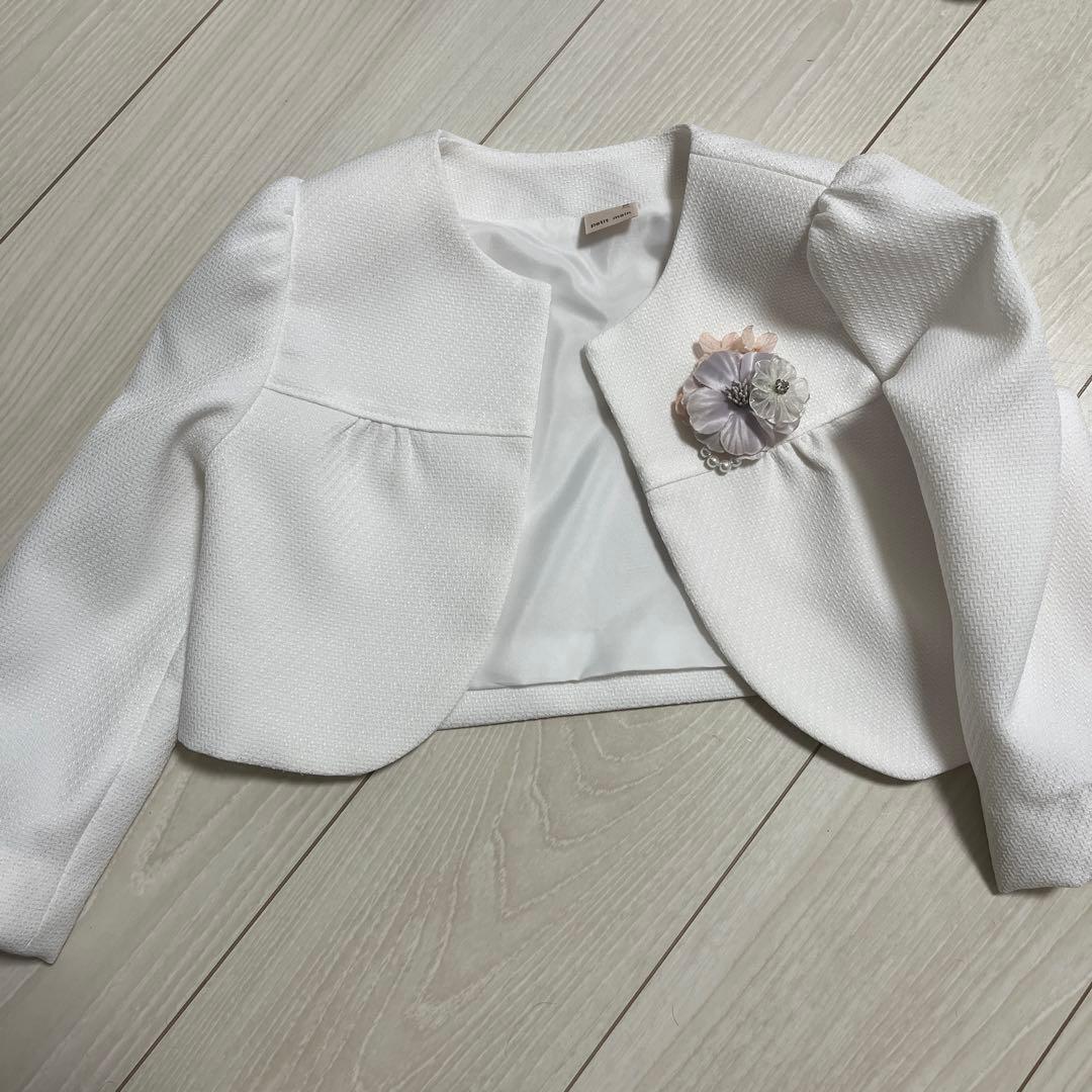 プティマイン　フォーマルワンピースセット　120 コサージュ付　入学式　卒園式