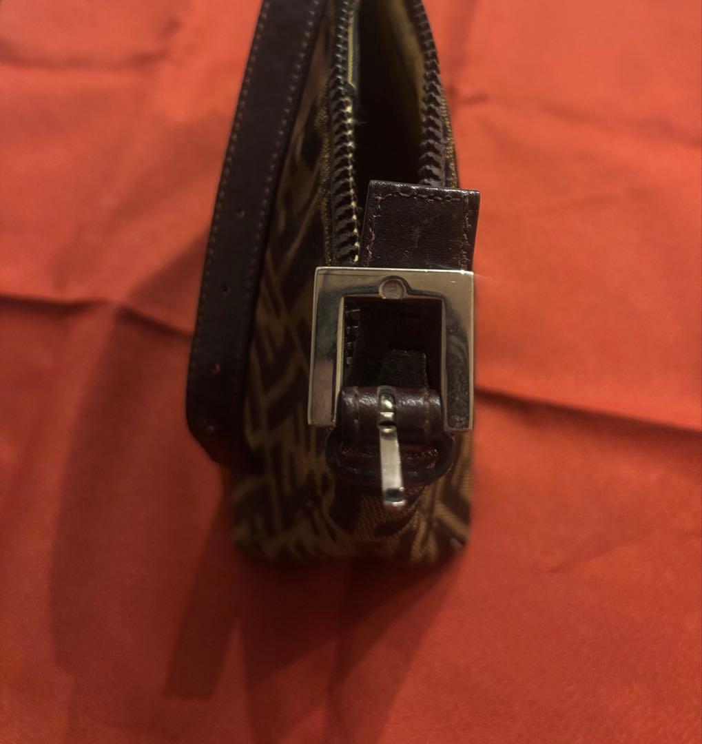 FENDI フェンディ ズッカ柄 ハンドバッグ ポーチ 小物入れ ブラウン