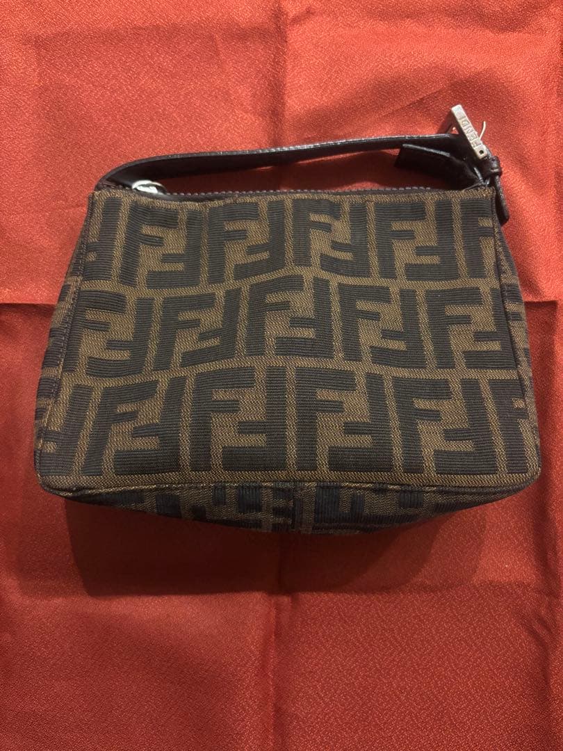 FENDI フェンディ ズッカ柄 ハンドバッグ ポーチ 小物入れ ブラウン