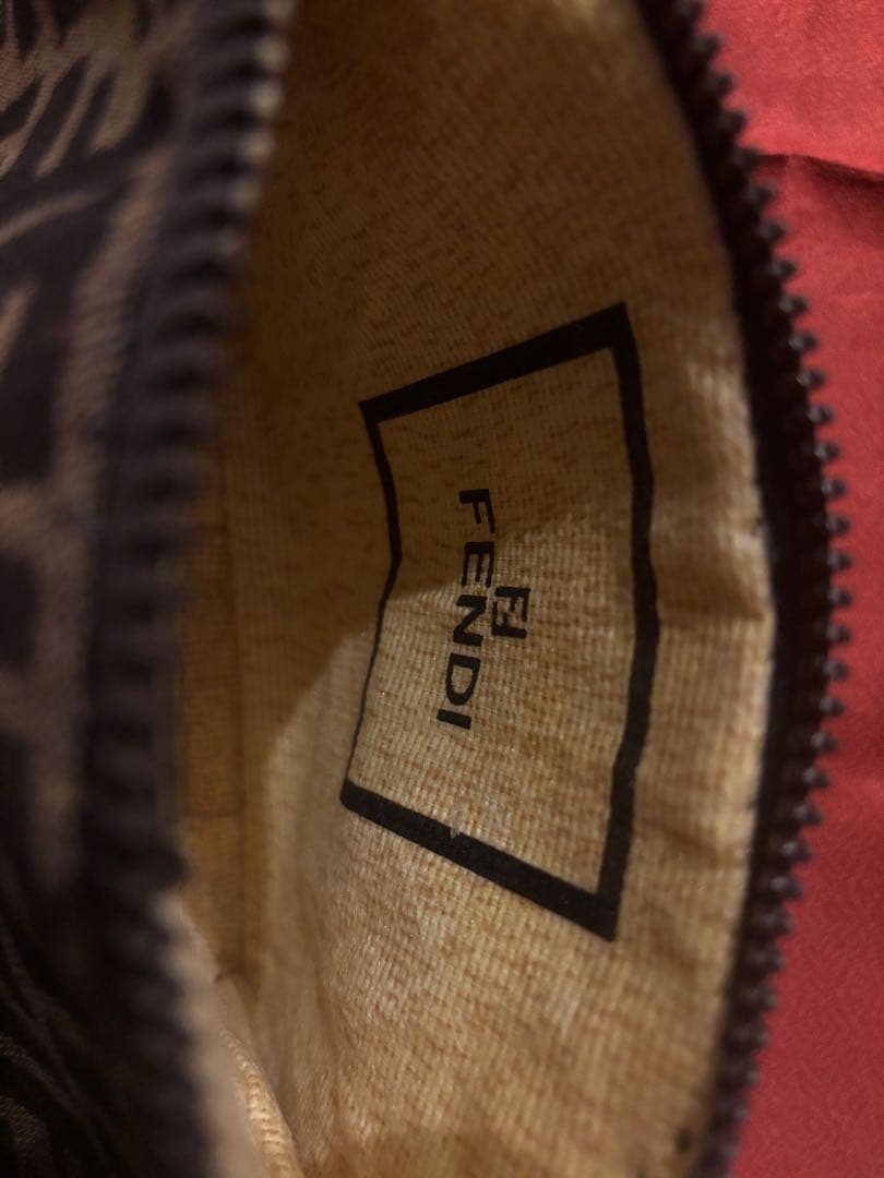 FENDI フェンディ ズッカ柄 ハンドバッグ ポーチ 小物入れ ブラウン