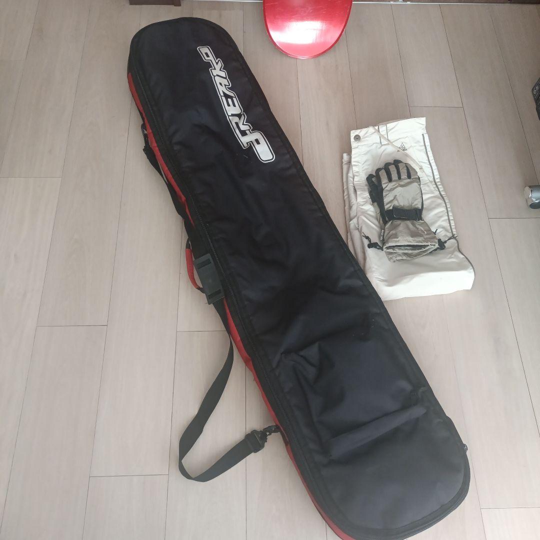 SALOMON スノーボード 赤色 手袋、ズボン、 バッグ4点セット