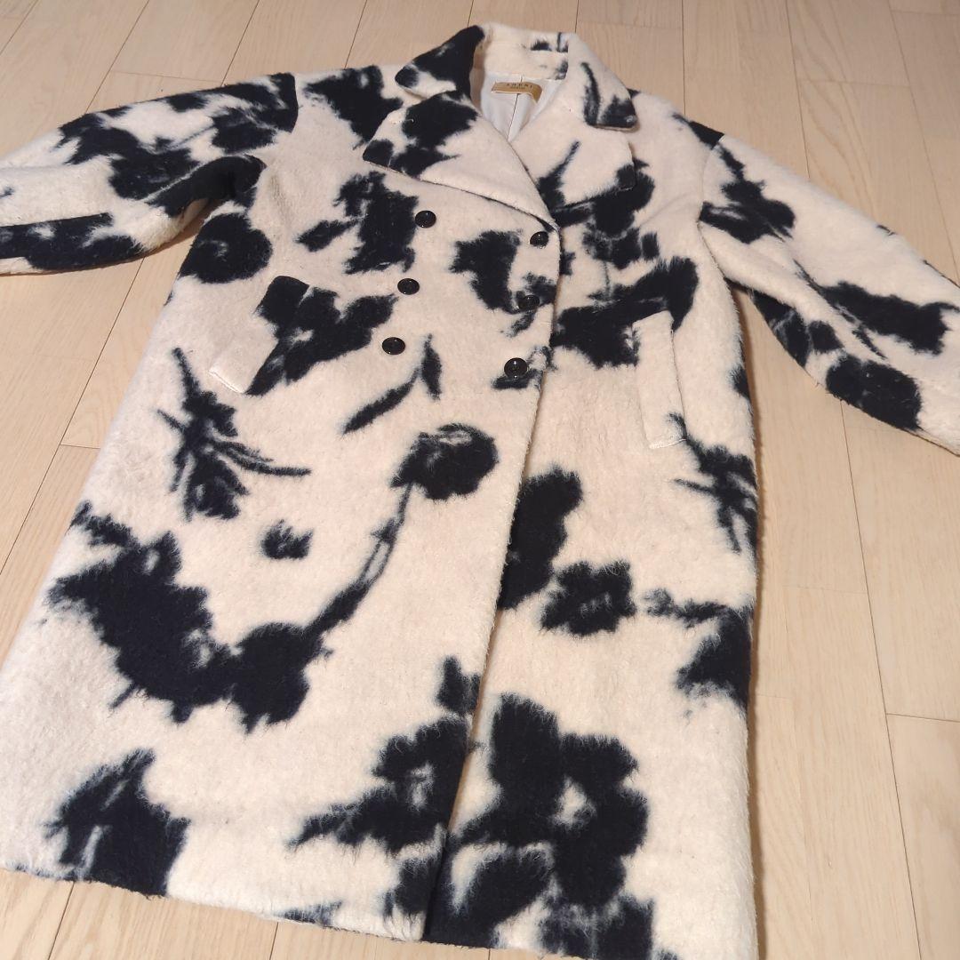 Ameri　UND SHADOW FLOWER WOOL COAT