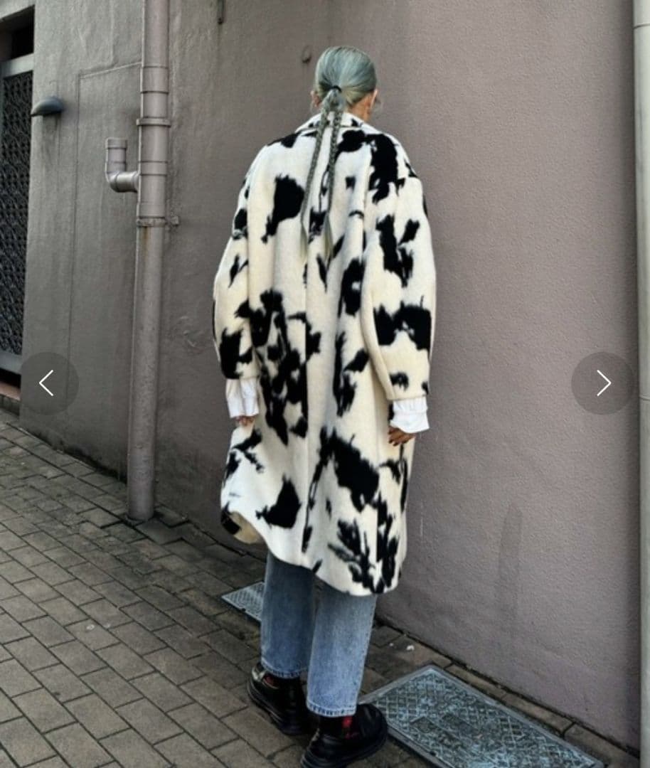 Ameri　UND SHADOW FLOWER WOOL COAT