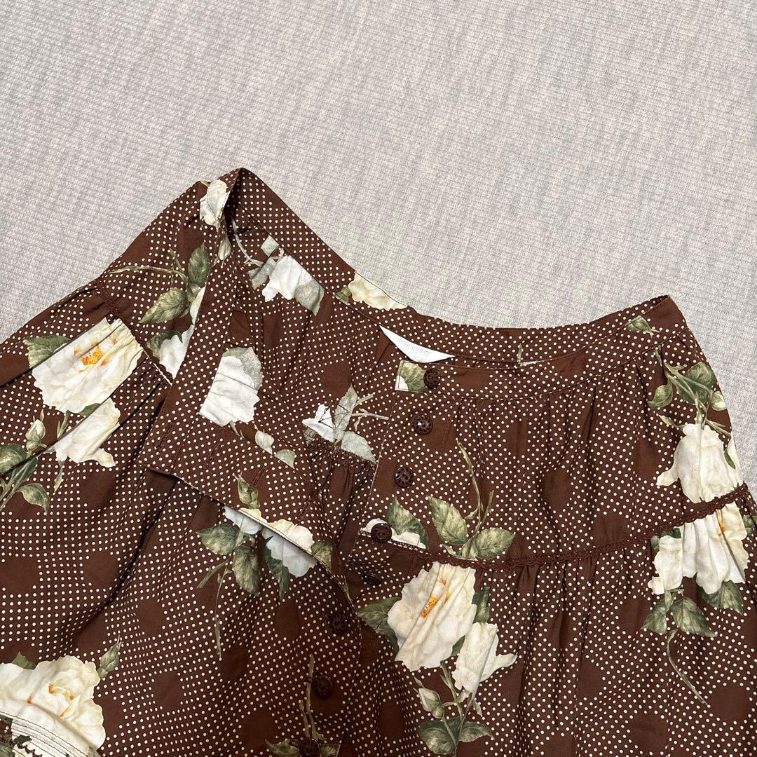 美品★ピンクハウス★花柄&ドット柄が可愛い♪フレアスカート￼★