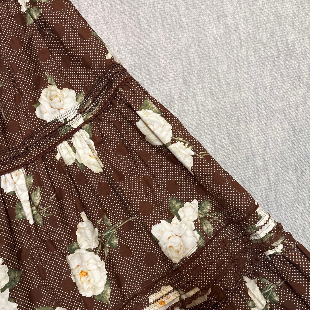 美品★ピンクハウス★花柄&ドット柄が可愛い♪フレアスカート￼★