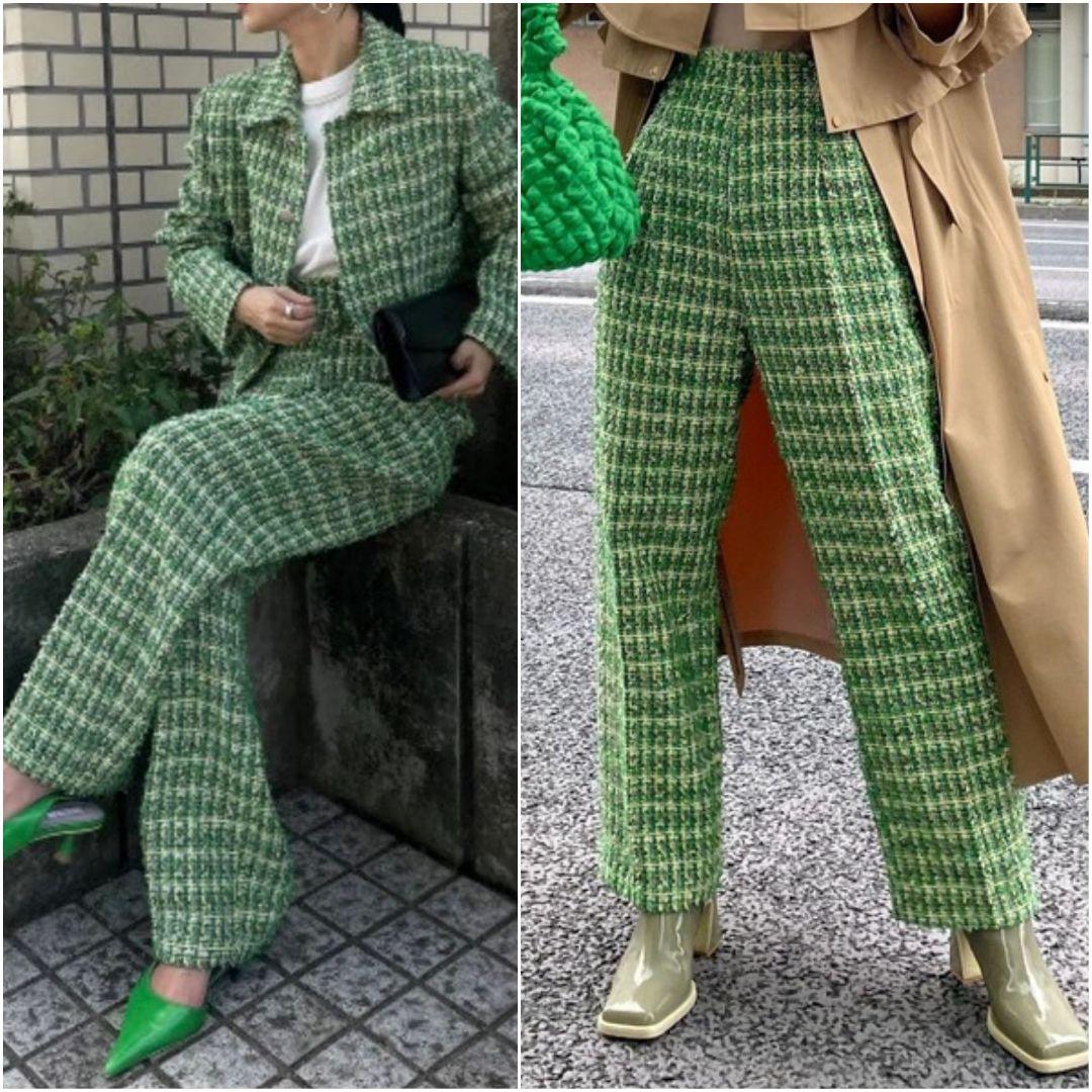 Ameri VINTAGE◇アメリ　PLAYFUL TWEED PANTS　S
