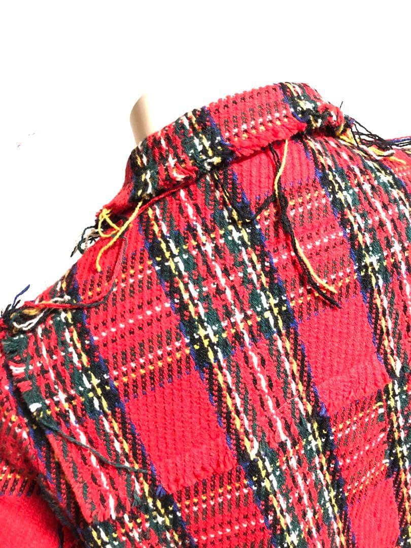 美品】UNDERCOVER タータンチェック ダッフルコート 赤 S‐M - メルカリ