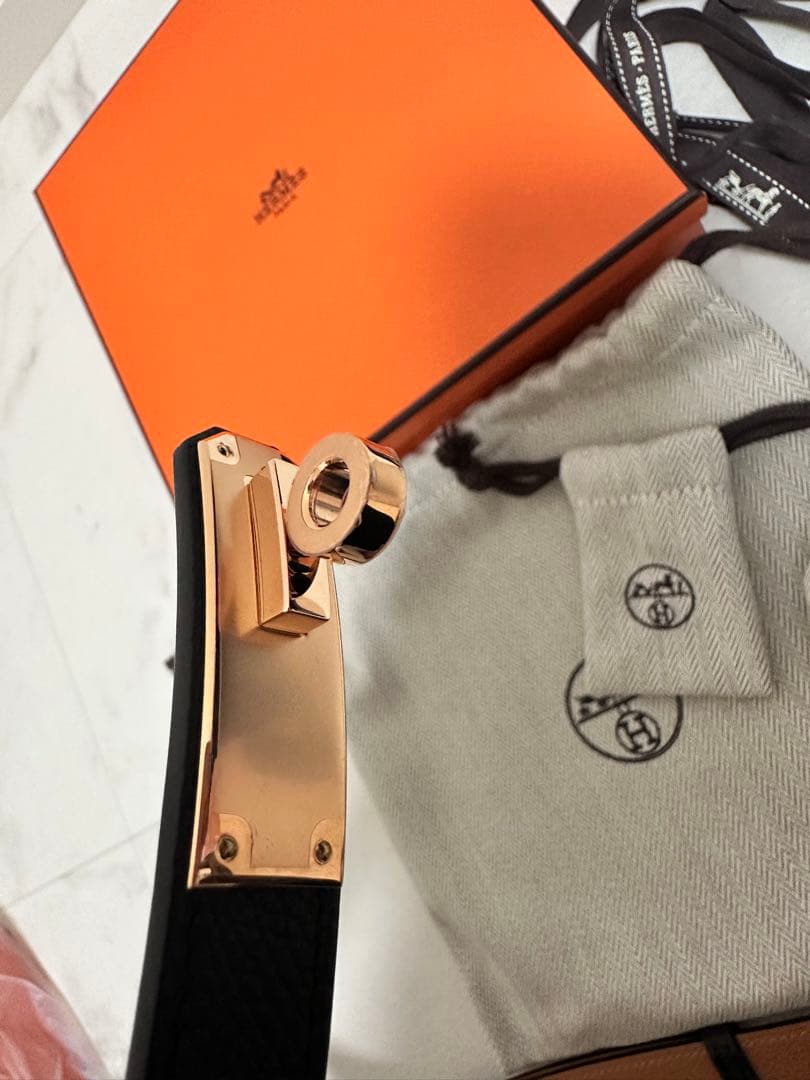 HERMES ケリーベルト ノワール　PG K刻印