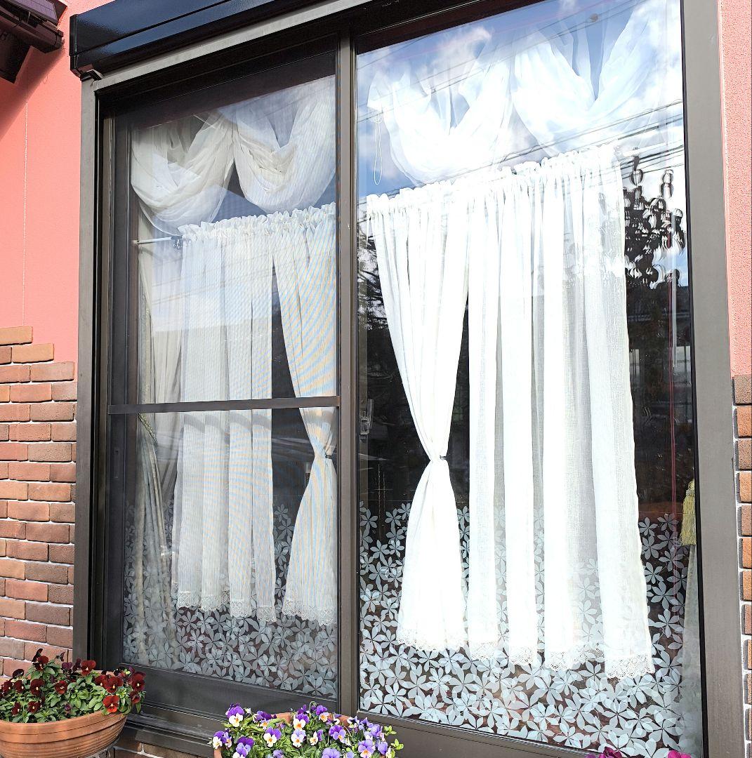 カフェカーテン【HAPPY LIFE☺︎様オーダー品　ナチュラルレース】