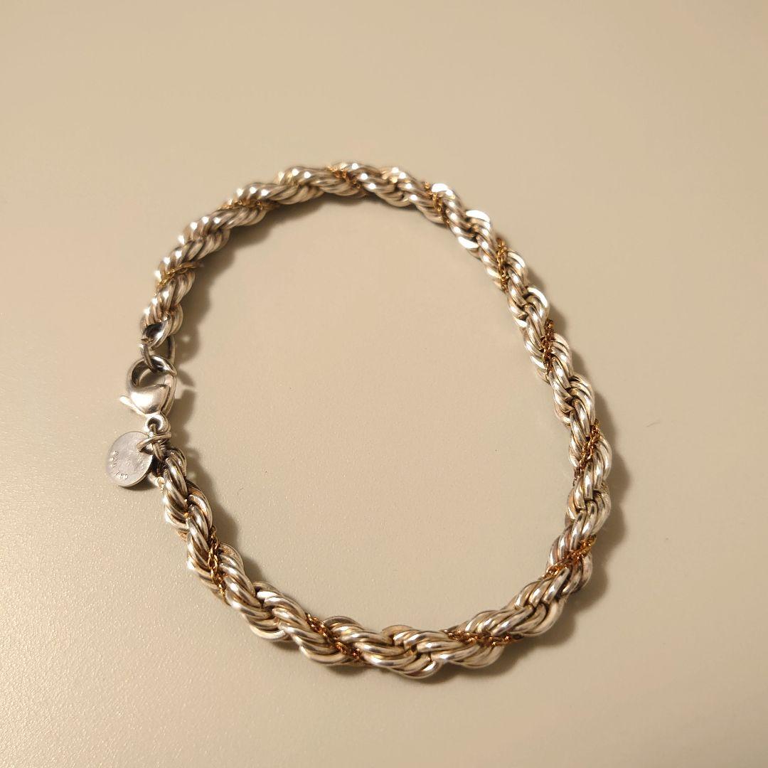 ティファニー　ヴィンテージ　旧ロゴ　スクリューブレスレット　Sv925xK18