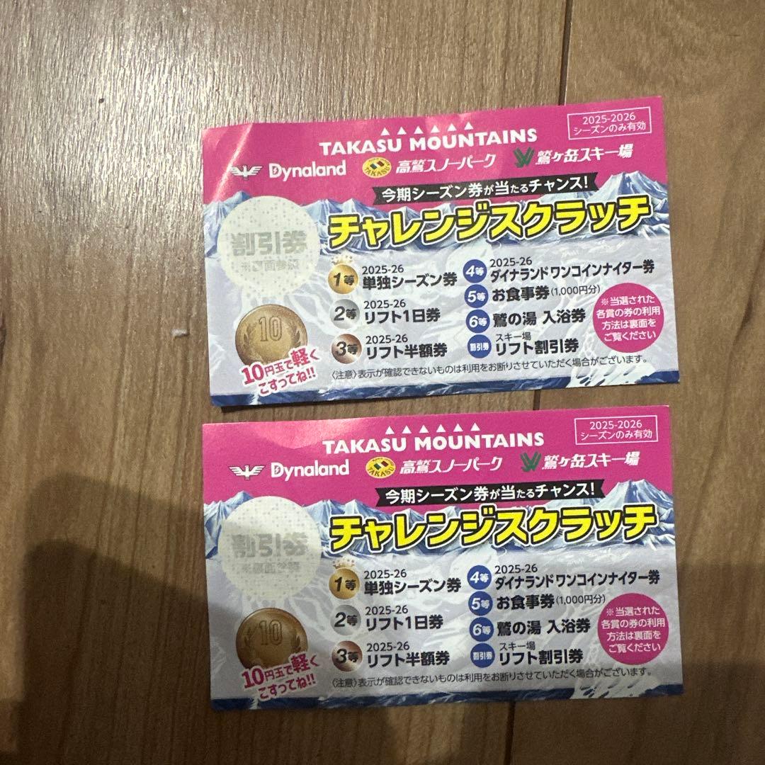リフト券割引2枚セット】ダイナランド 高鷲スノーパーク 鷲ヶ岳 - メルカリ