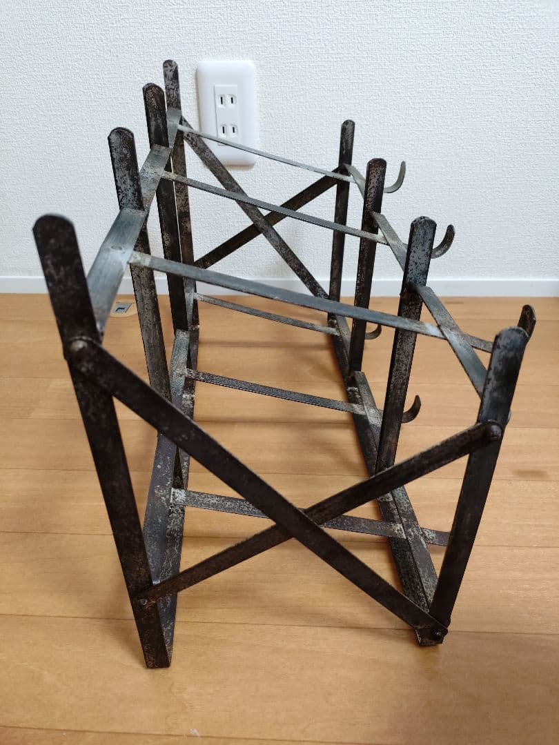 昭和レトロ　ガラス瓶お菓子入れ　小物入れ　アンティーク　ビンテージ　架台付　レア