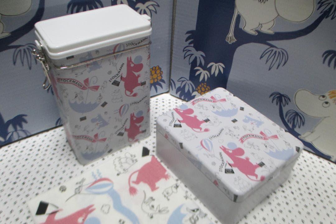 Moomin ストックマン 150周年限定 TIN 缶 & ティータオル セット