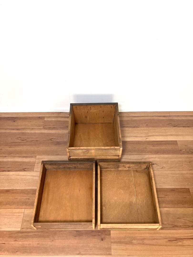 メンテ済み】味のあるアンティークの木製引出し ベッドサイドテーブル