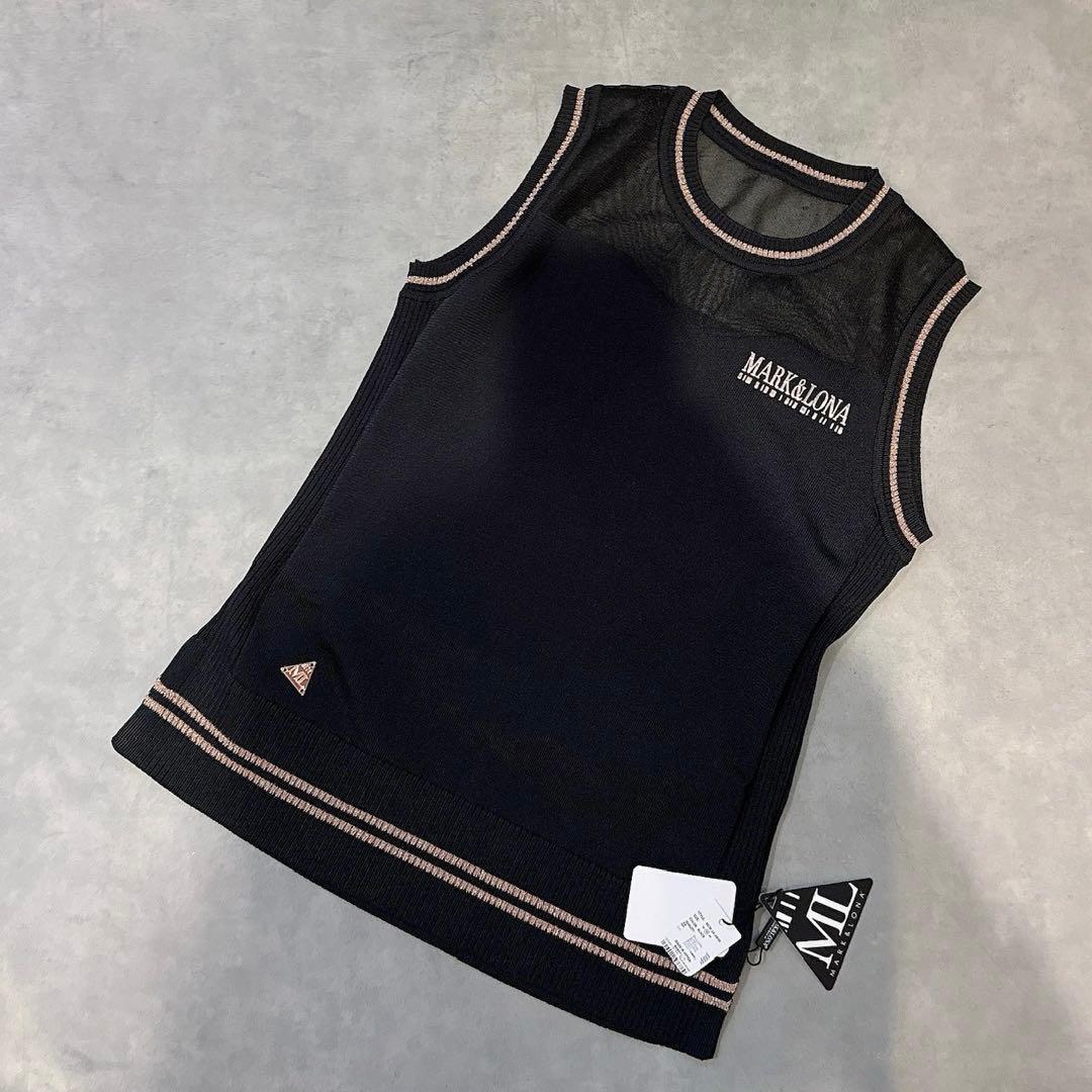 新品 ✨ マークアンドロナ シースルー ベスト 春ニット マーク&ロナ 黒