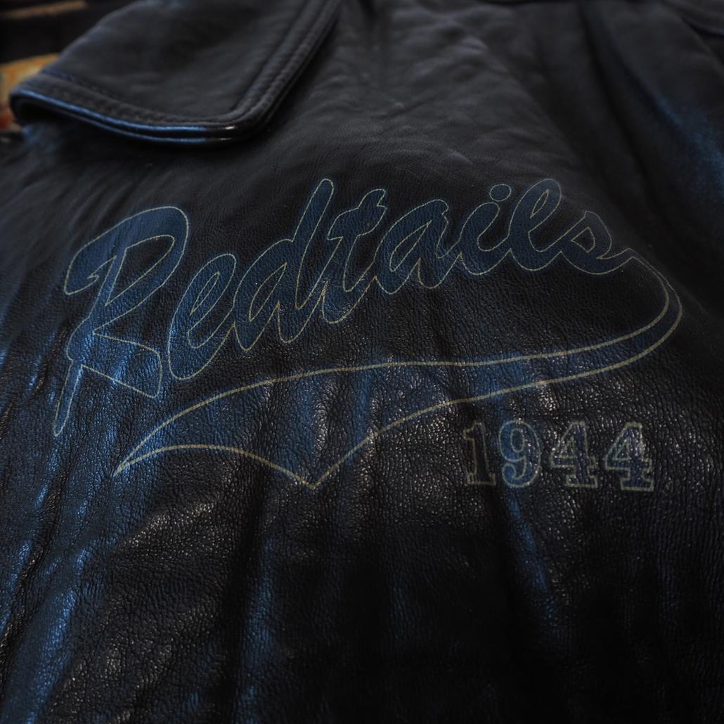 AVIREX 襟付き ショート丈 短丈 オールレザースタジャン 茶芯 本革