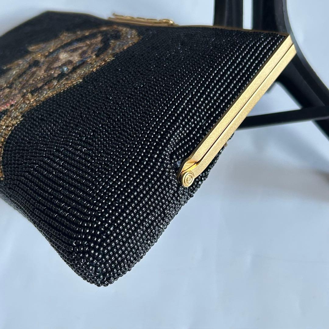 柏ビーズ フォーマルバッグ ビーズバッグ 刺繍　和装バッグ 冠婚葬祭 総ビーズ