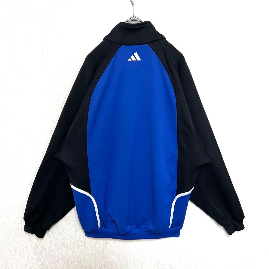 【美品‼️】 90s adidasトラックジャケット あのちゃん L 青 黒 古着