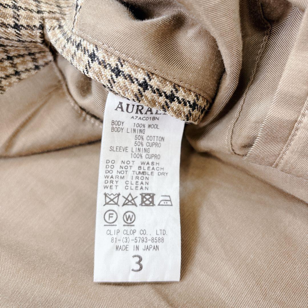 極美品 オーラリー ダブルフェイスチェックロングコート 17AW 齋藤飛鳥