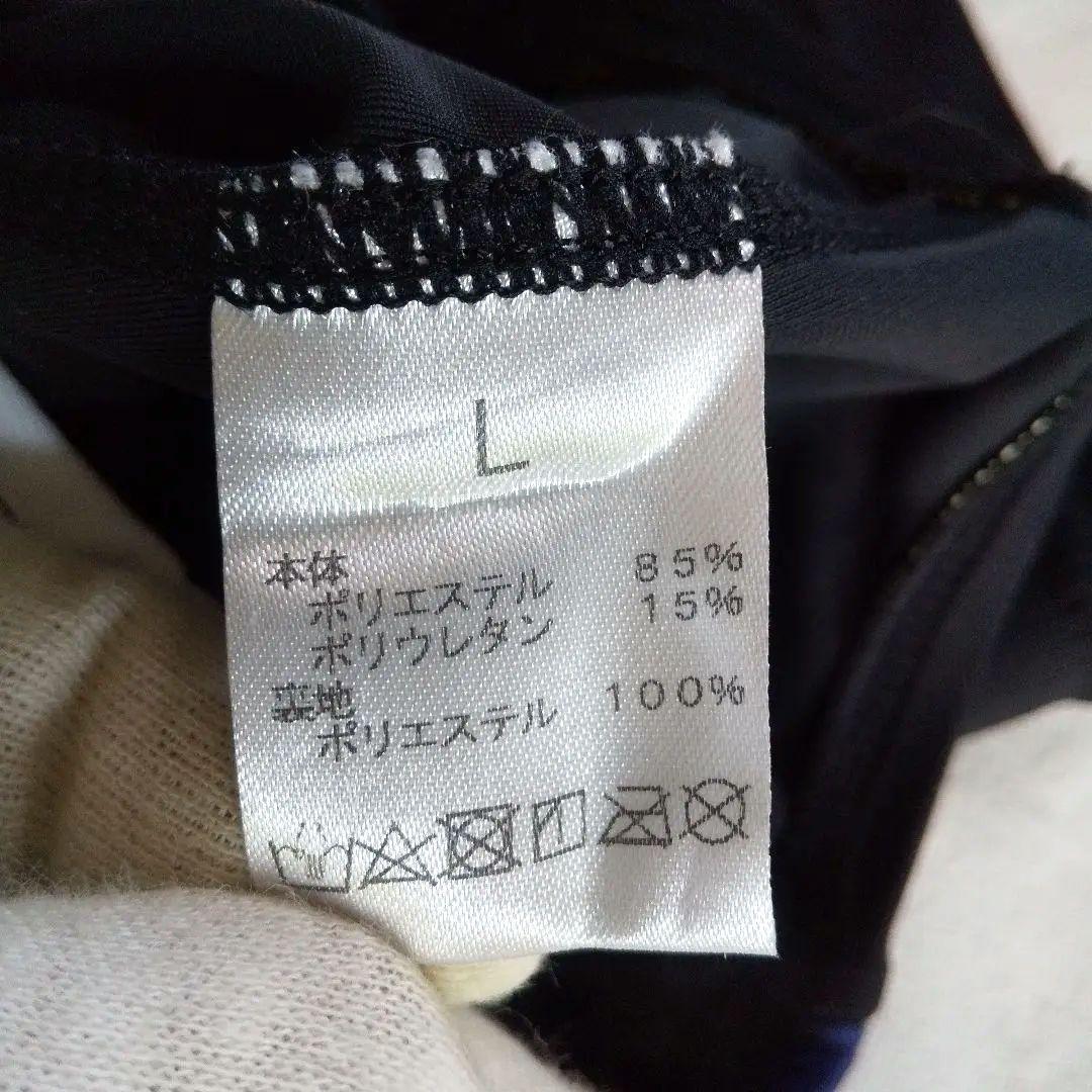 新品 TYR 競泳用水着 ハイバックL黒×ネイビー×ブルー日本製