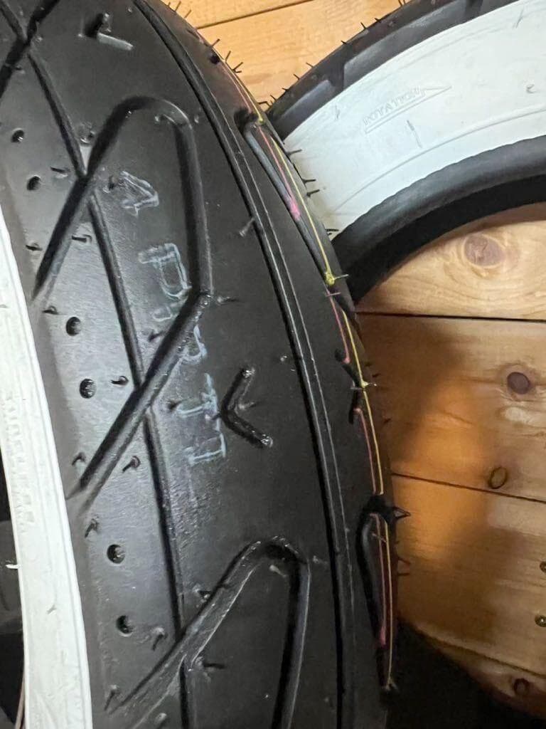 ホワイトリボンタイヤ2本セット 3.50-10 (ベスパ DAX シャリー ）