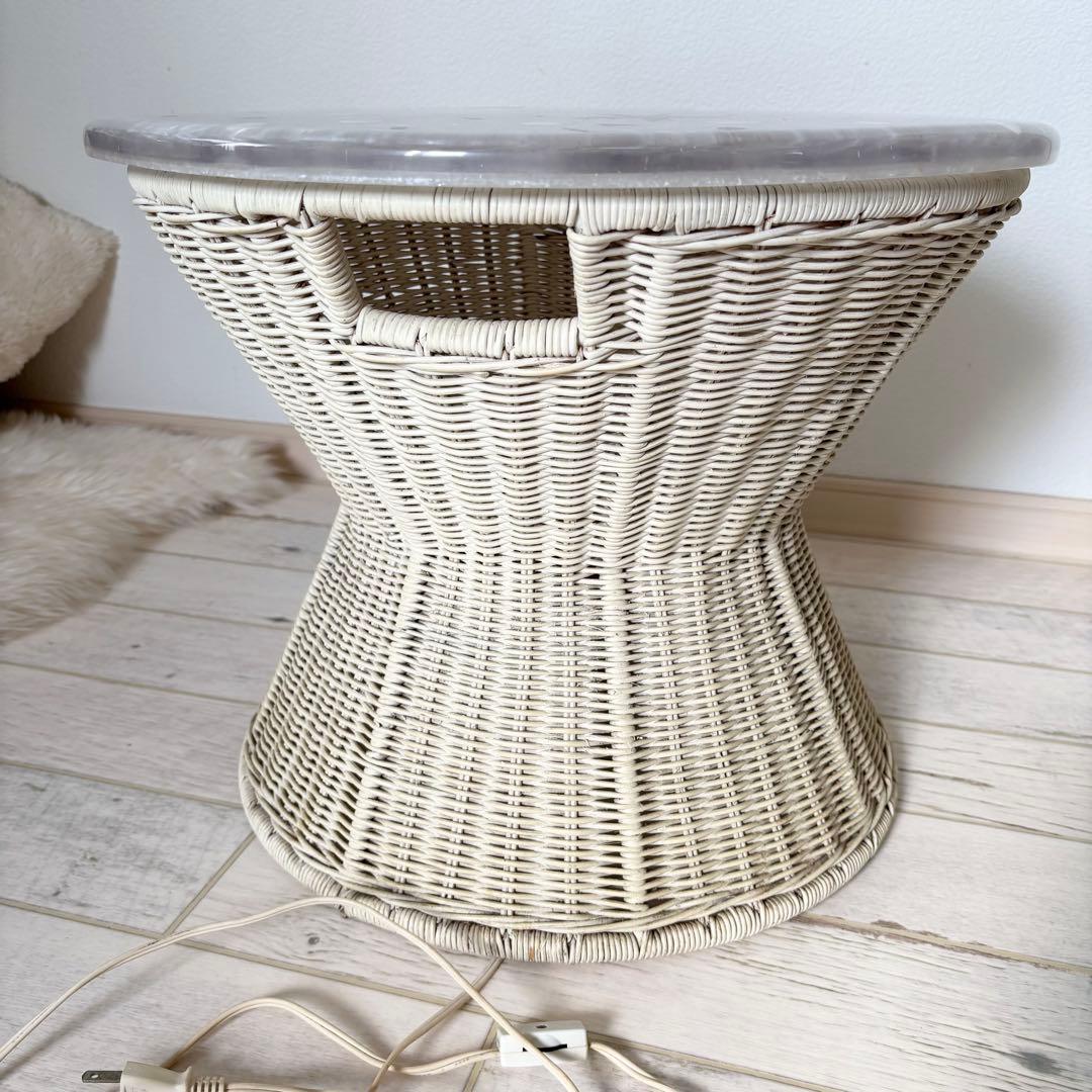 《SALE価格》シェル ラタンテーブル　希少　アンティーク　サイドテーブル