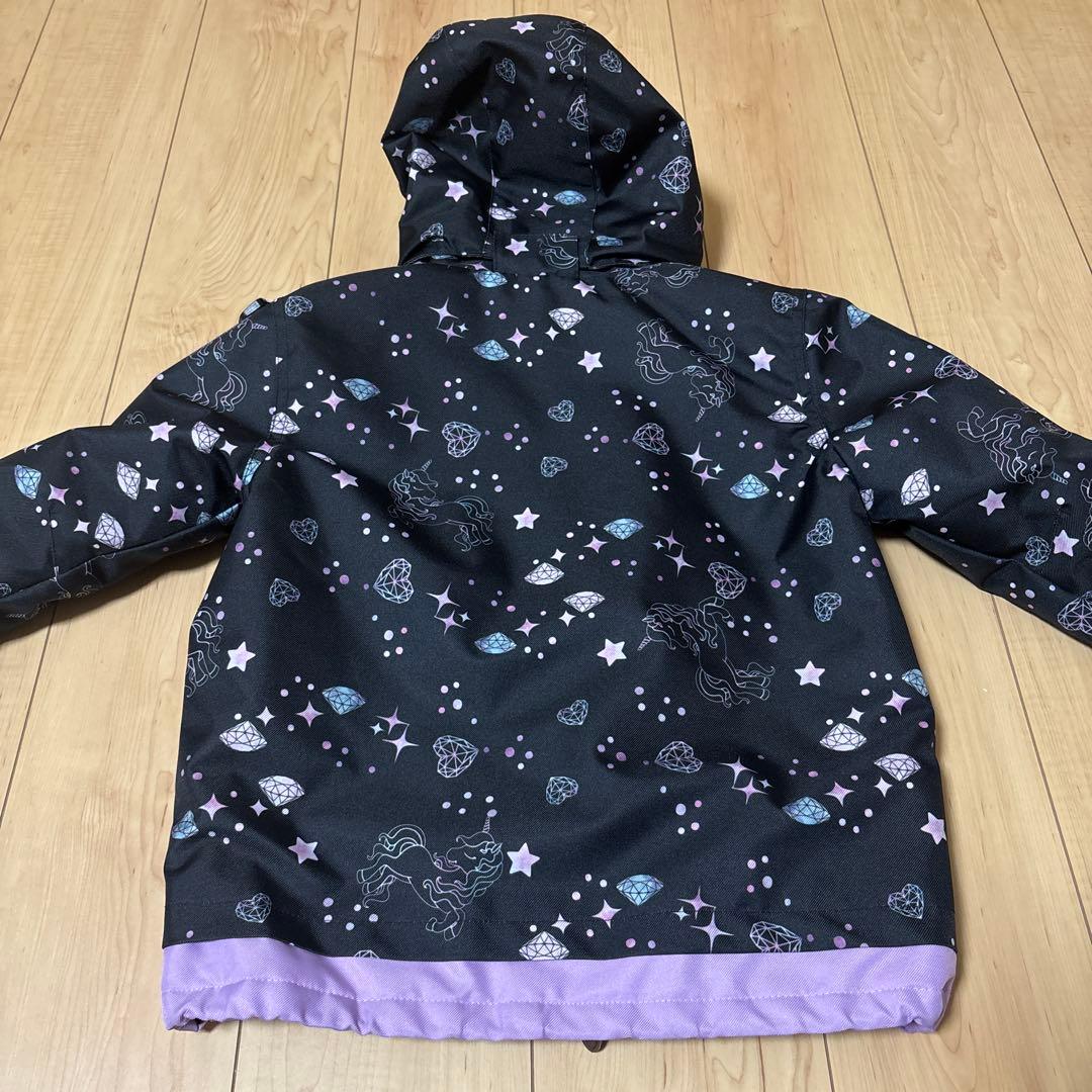 子ども用スキーウェア サイズ120 黒紫 ユニコーン柄