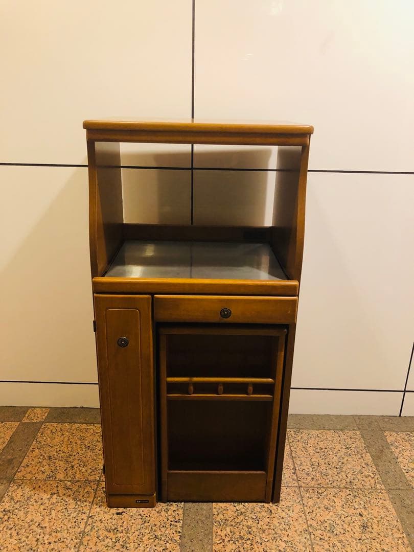 コイズミ家具　木製キッチン収納ユニット　キッチンワゴン　米びつ