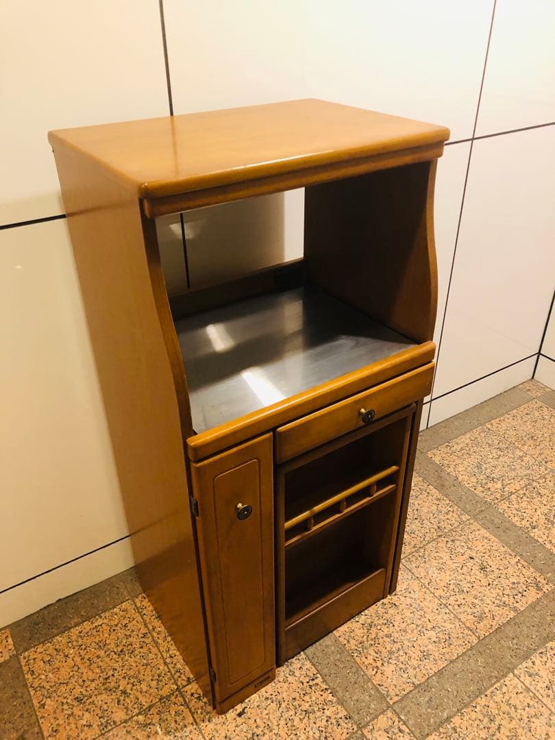コイズミ家具　木製キッチン収納ユニット　キッチンワゴン　米びつ