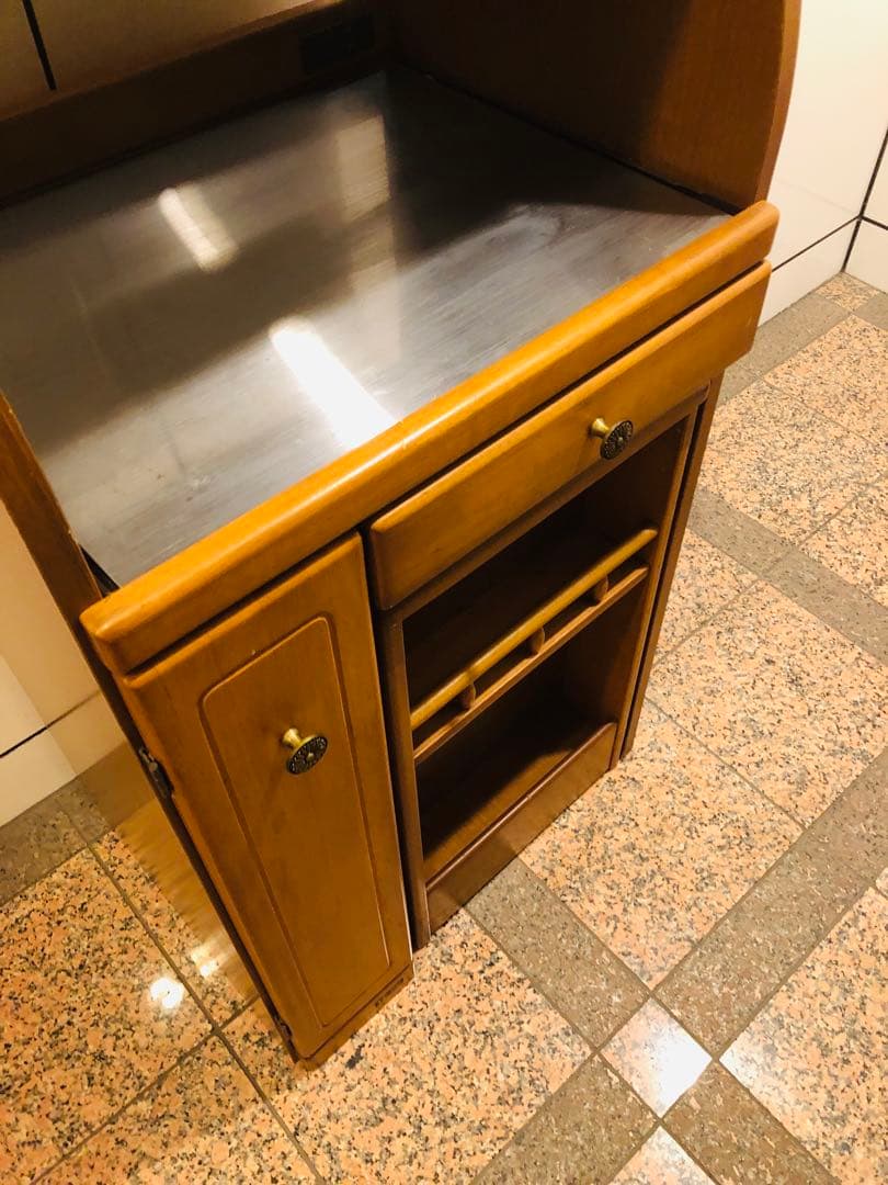 コイズミ家具　木製キッチン収納ユニット　キッチンワゴン　米びつ