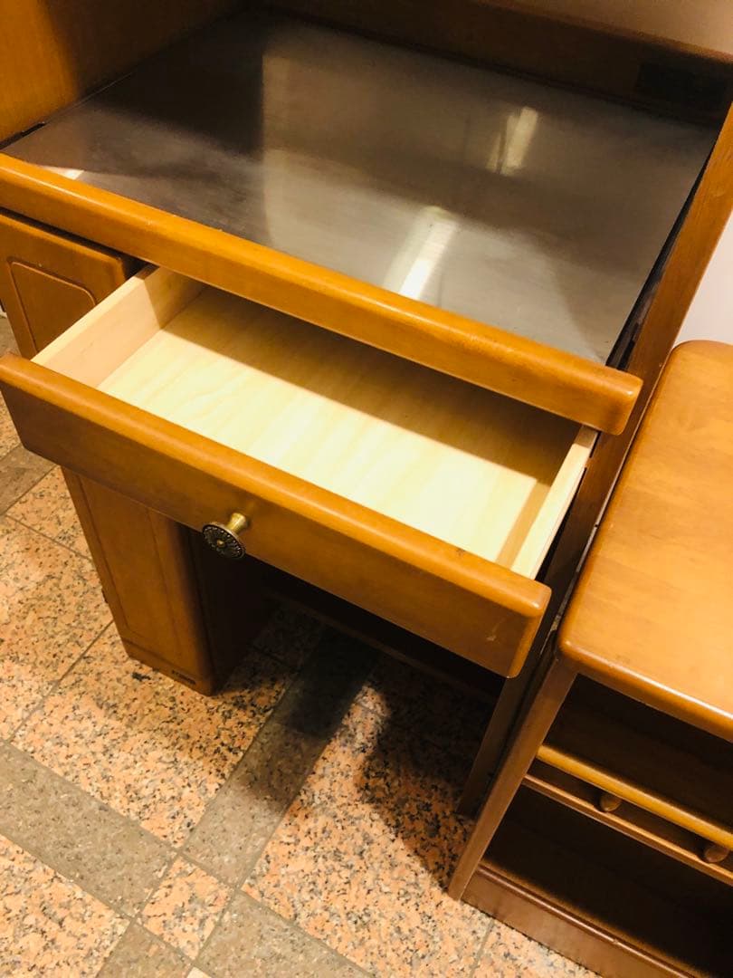 コイズミ家具　木製キッチン収納ユニット　キッチンワゴン　米びつ