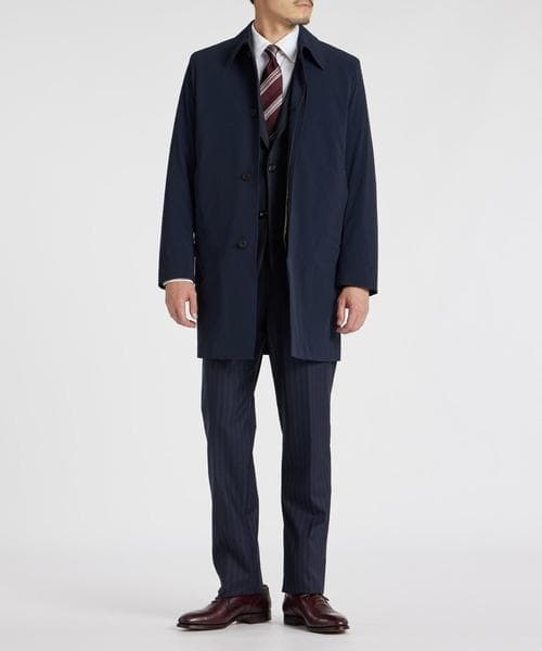 未使用8.2万 ポールスミス ストレッチ ライナー ステンカラーコート L 紺