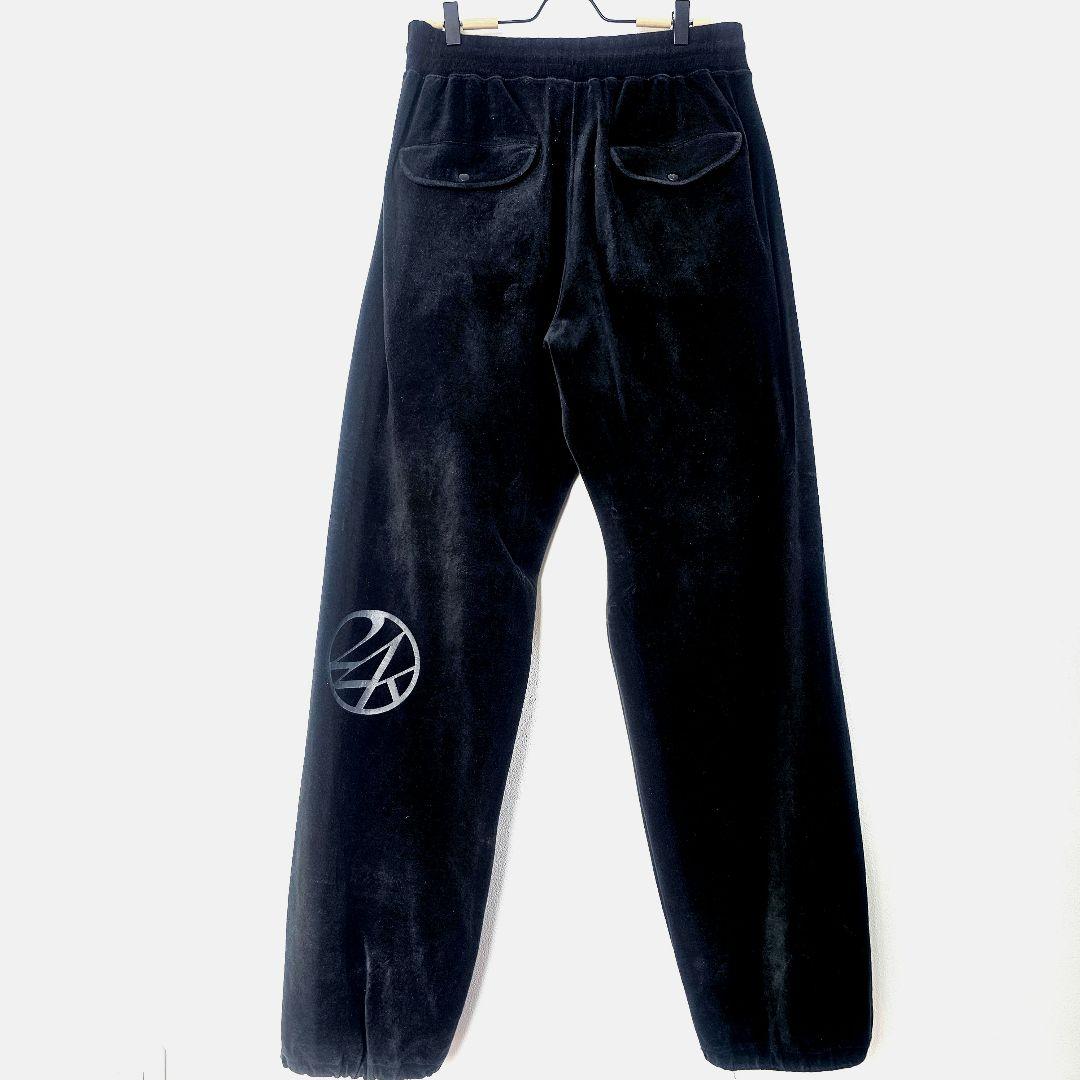 24karats ベロア セットアップ 上下セット 黒 刺繍 ロゴ ジャージ