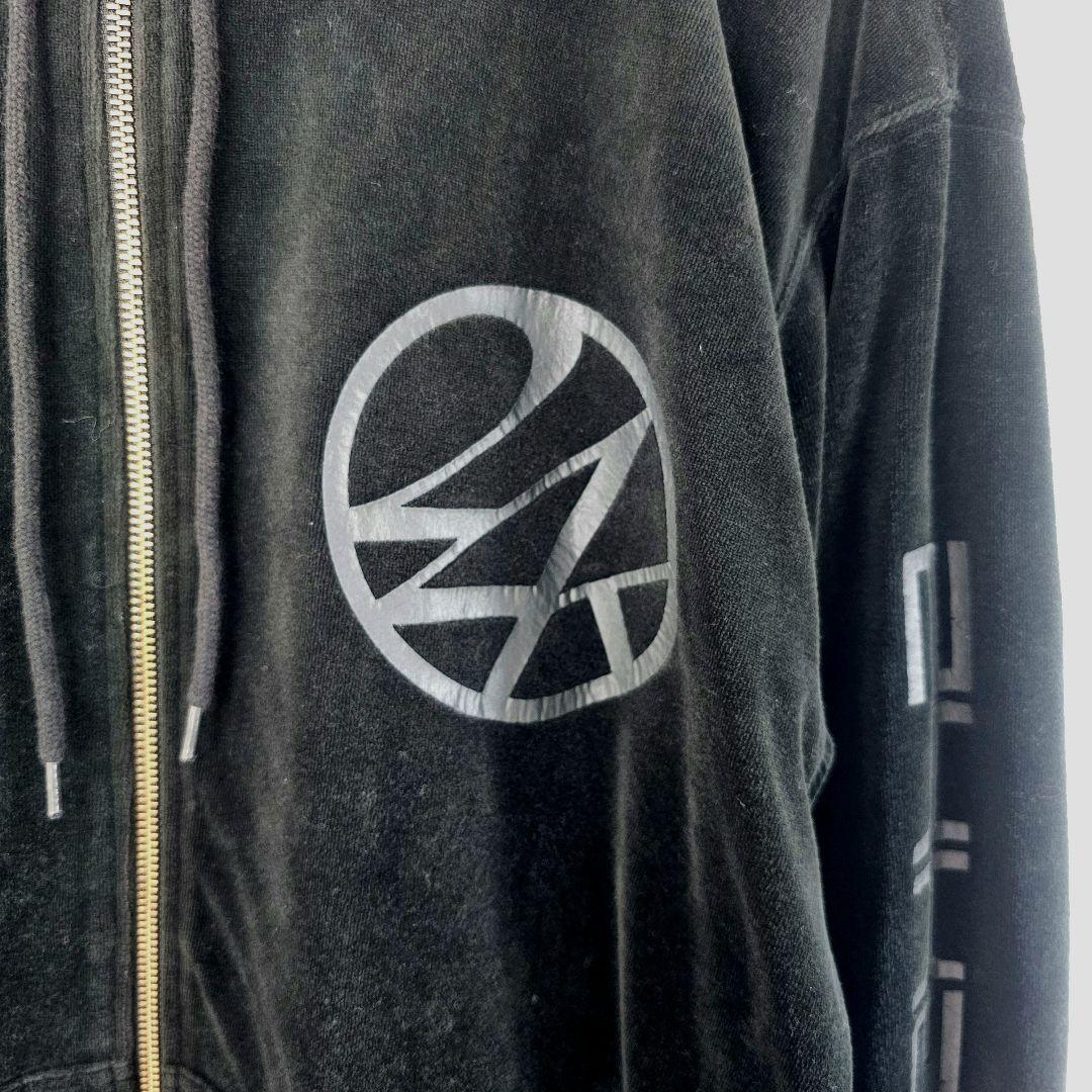 24karats ベロア セットアップ 上下セット 黒 刺繍 ロゴ ジャージ