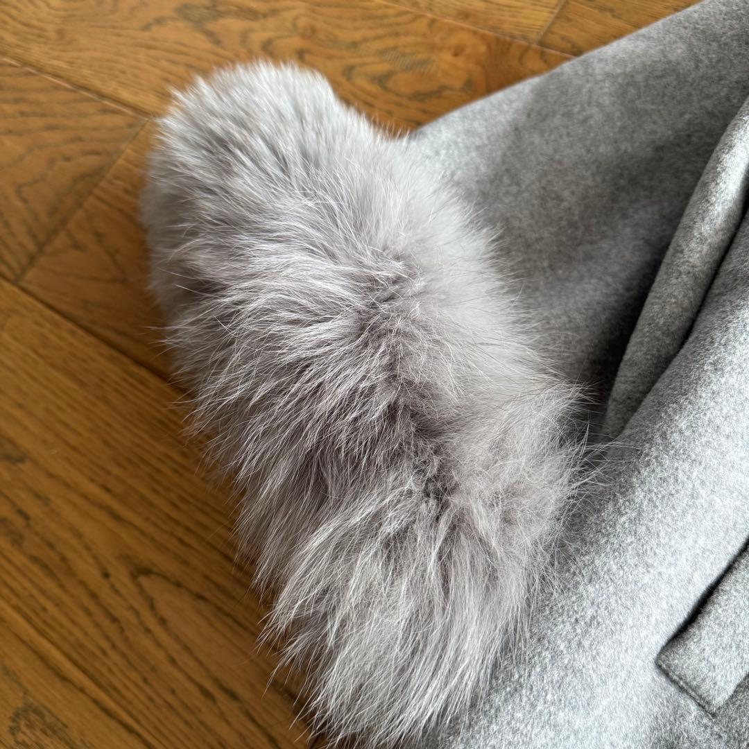 美品Diagram ダイアグラム アンゴラ フォックスファーコート 36