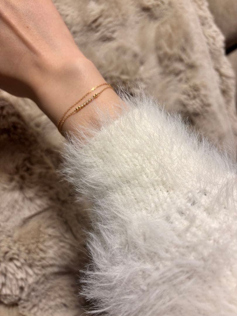 ヴァンドーム青山　k18ゴールド ダイヤモンド0.05ct 二重　ブレスレット