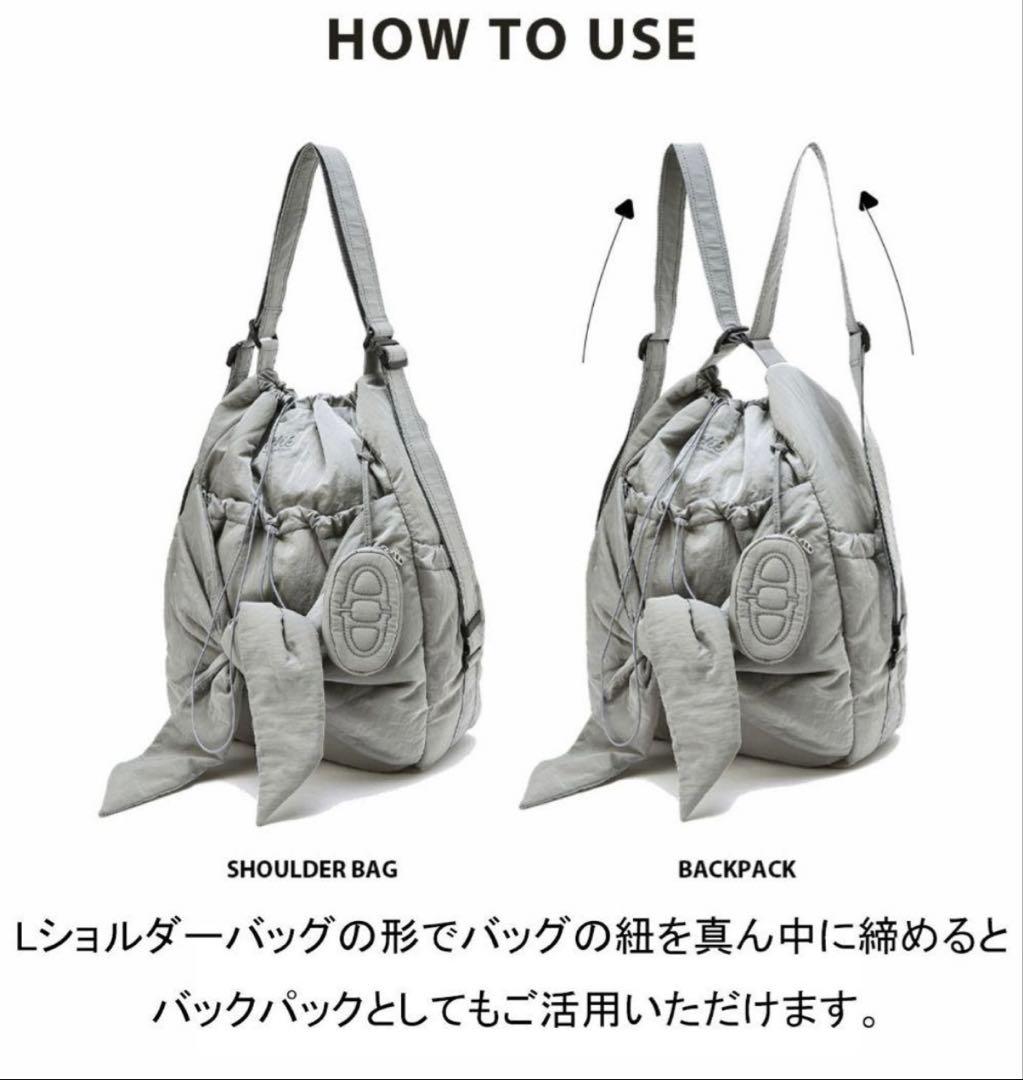 美品【Athe vanessabruno】リボンバックパック グレー