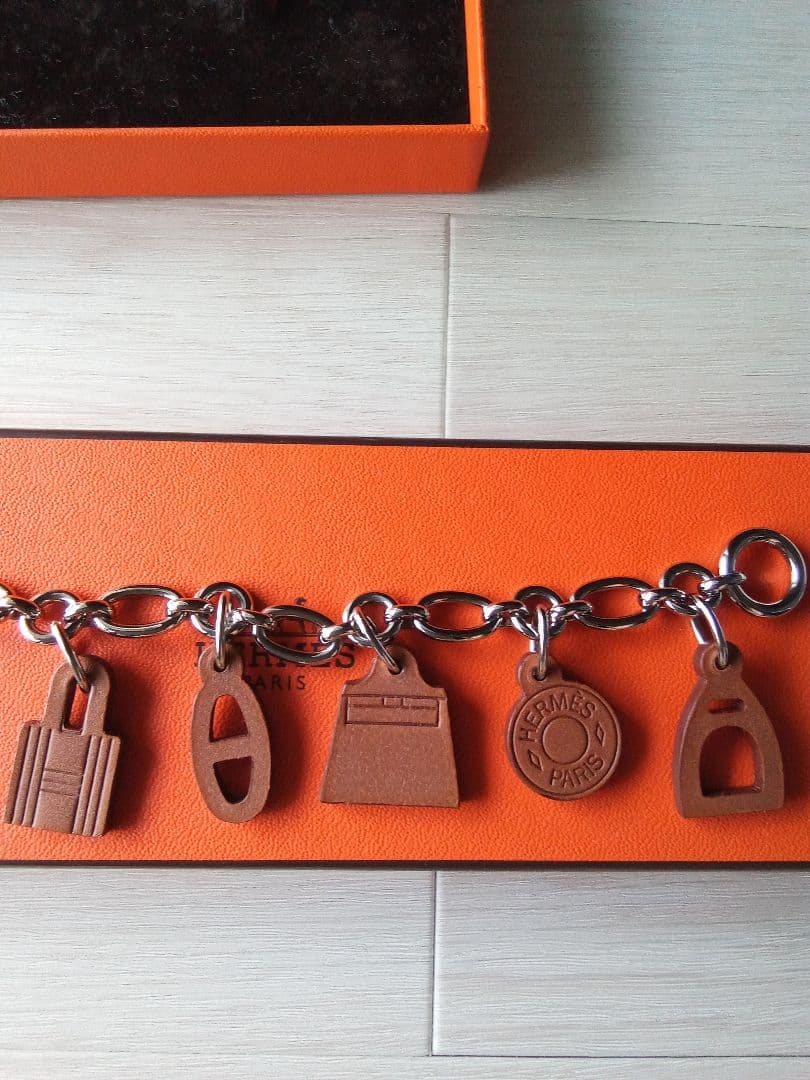 HERMESエルメス/アミュレットバッグチェーンチャーム付ブレスレット/シルバー