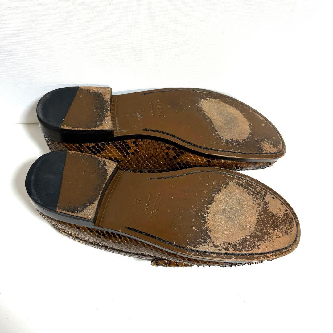 Celine パイソン ルコ フリンジ ホースビット サルキー ローファー 37