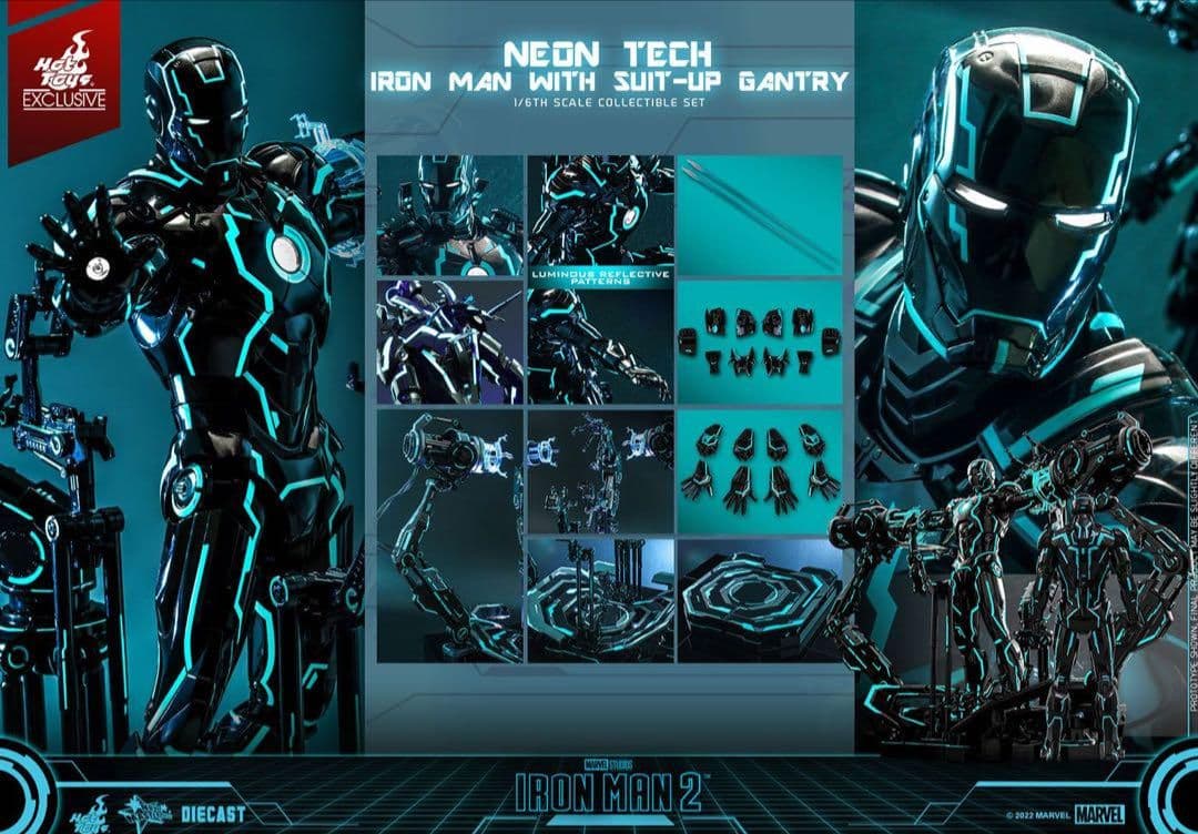 ホットトイズ　アイアンマン　マーク4 ネオンテック　パワードスーツ装着機付き