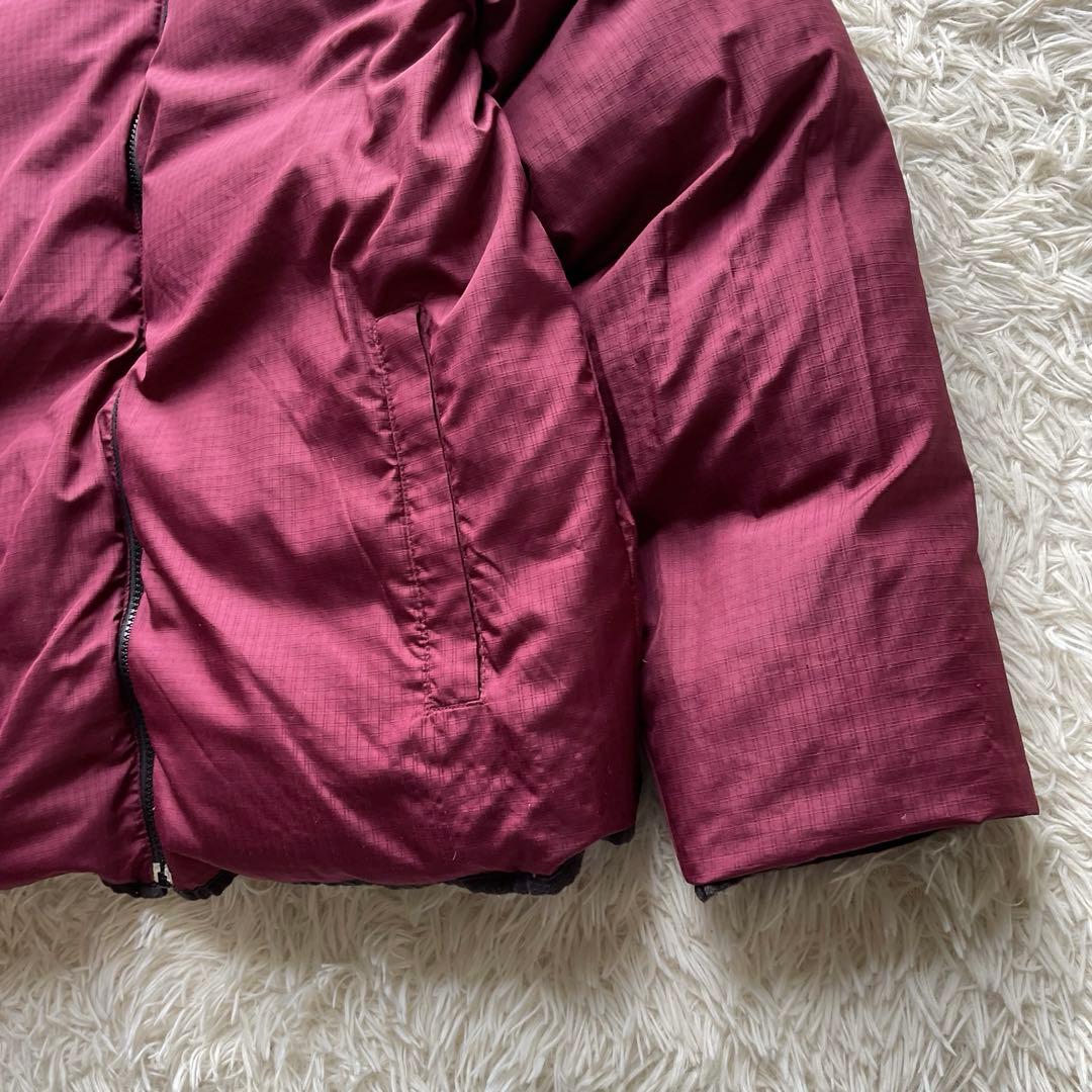 美品✨00s NIKE リバーシブル　ダウンジャケット　黒×えんじ　L 刺繍ロゴ